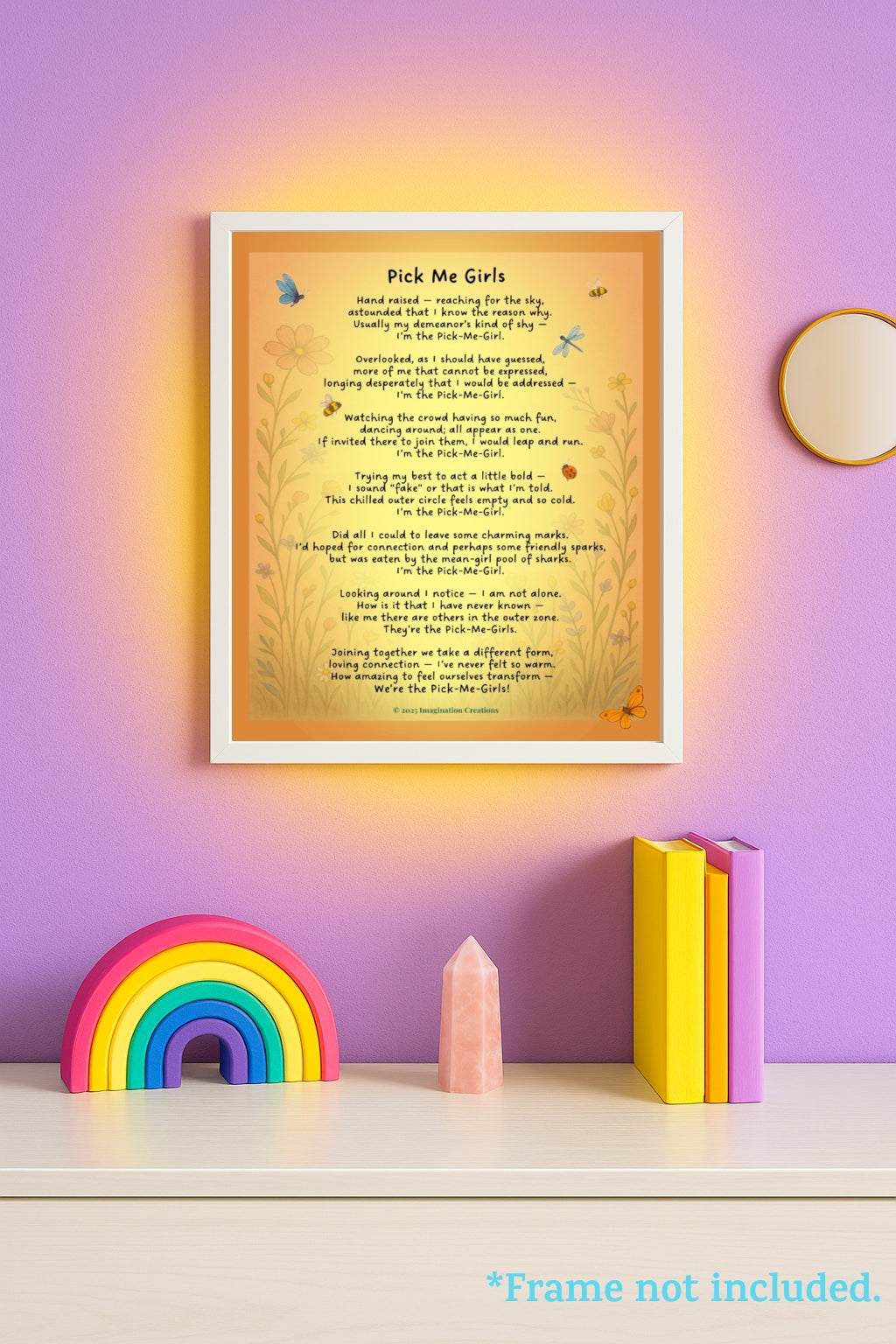 Pick Me Girls – Whimsical Self-Acceptance Poem Art Download | Empowering Wall Poster for Women and Teens