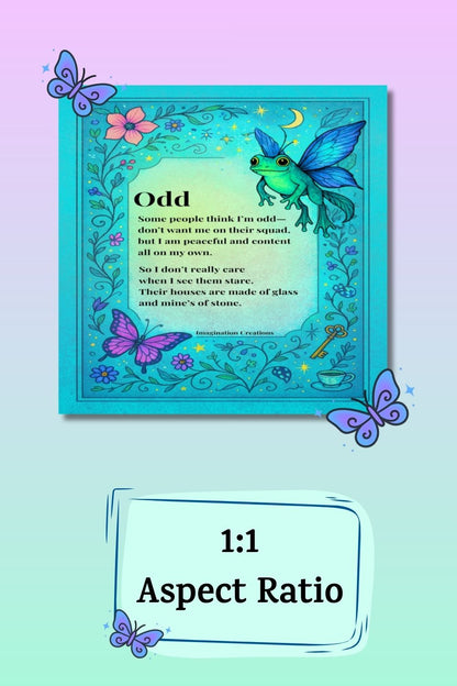 Odd Poem Instant Download Art Print – Whimsical Garden Fantasy Illustration