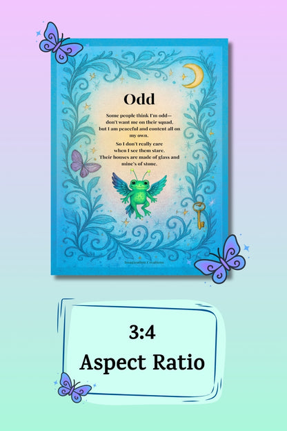 Odd Poem Printable Download | Dreamlight Poem Wall Art