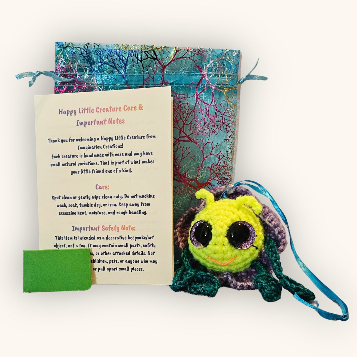Handmade Crochet Alien Creature – Pitalian the Alien Mystery Message Gift