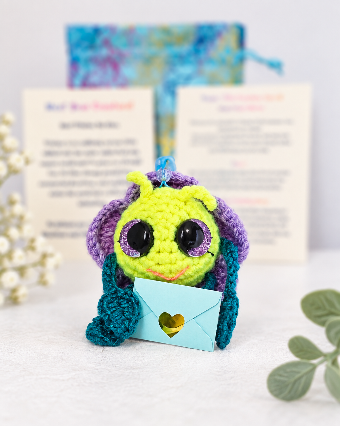 Handmade Crochet Alien Creature – Pitalian the Alien Mystery Message Gift