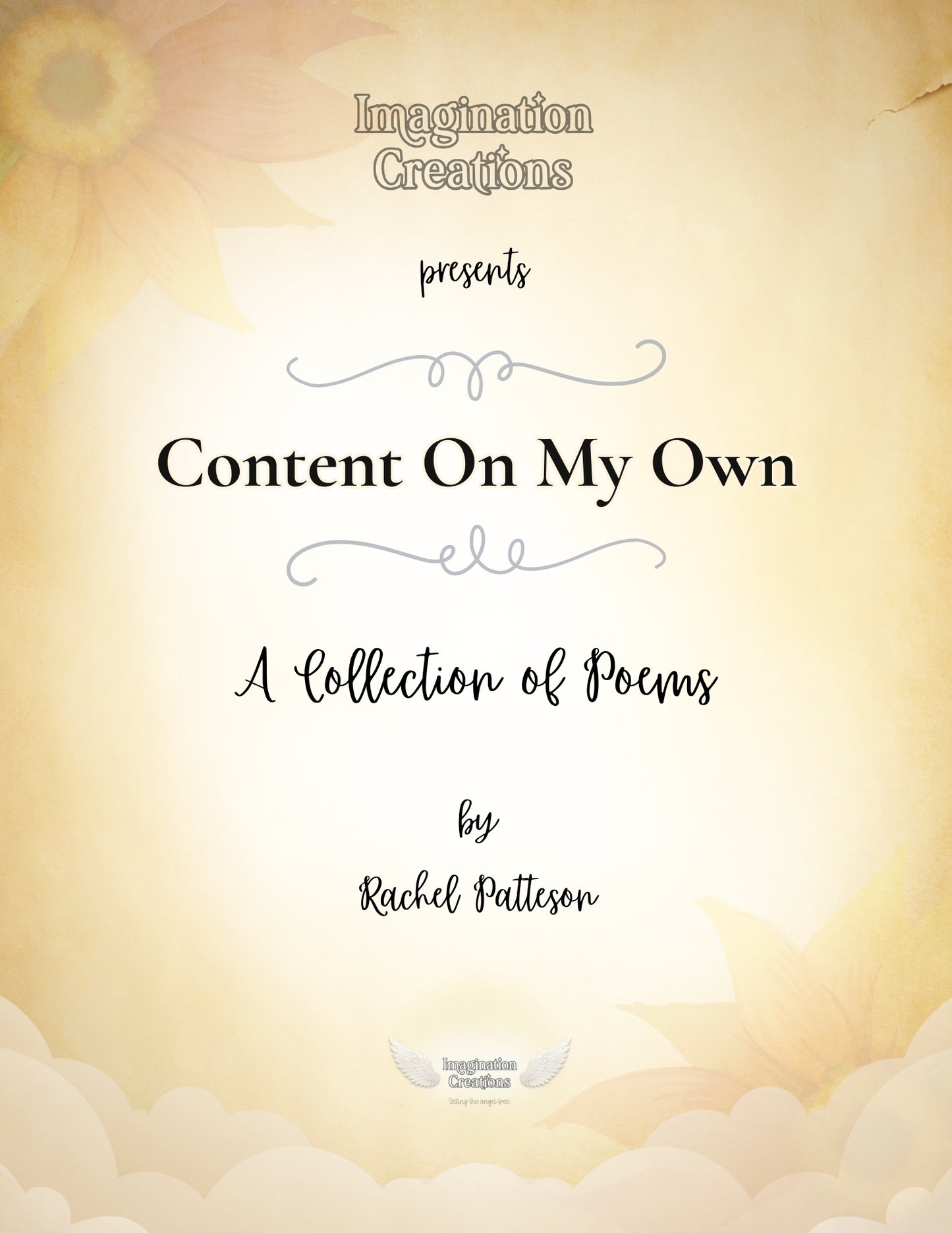 Front cover design of the Content On My Own printable poetry collection. Digital product showcasing the included poems booklet.