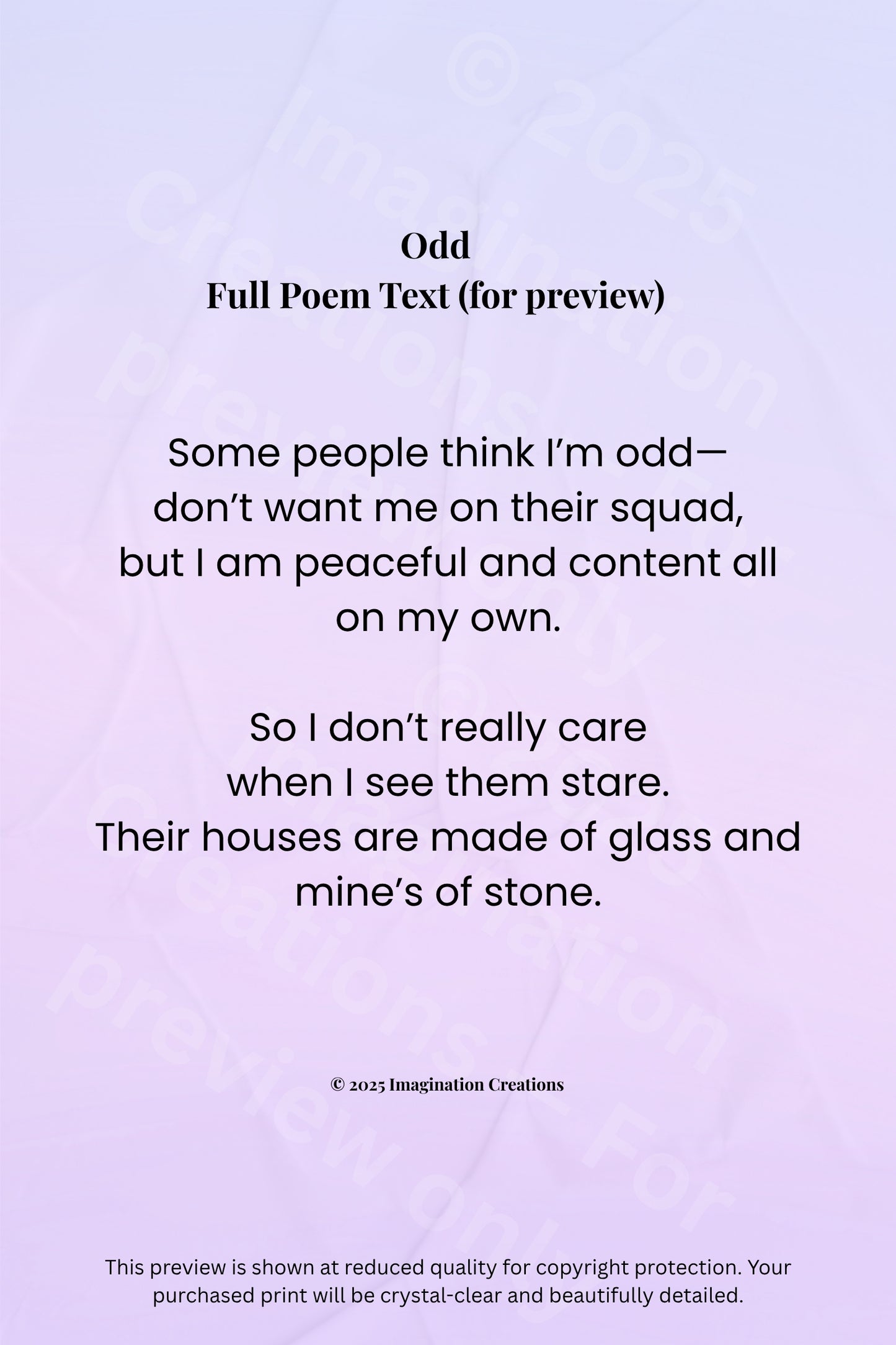 Odd Poem Instant Download Art Print – Whimsical Garden Fantasy Illustration