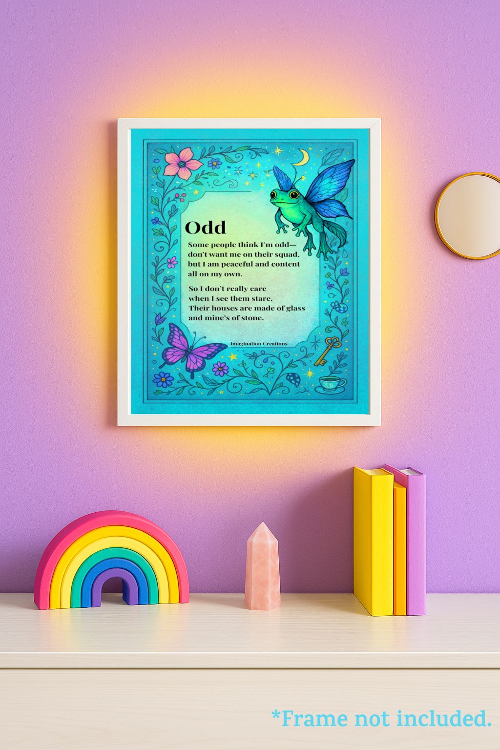 Odd Poem Instant Download Art Print – Whimsical Garden Fantasy Illustration