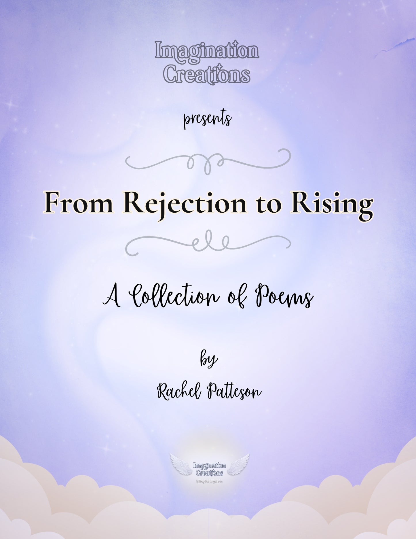 Front cover design of the From Rejection to Rising printable poetry collection. Digital product showcasing the included poems booklet.