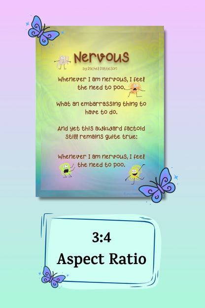 Nervous – A Funny Children’s Poem About Feelings | Printable Kids’ Wall Art
