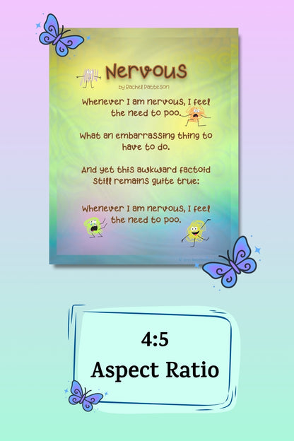 Nervous – A Funny Children’s Poem About Feelings | Printable Kids’ Wall Art