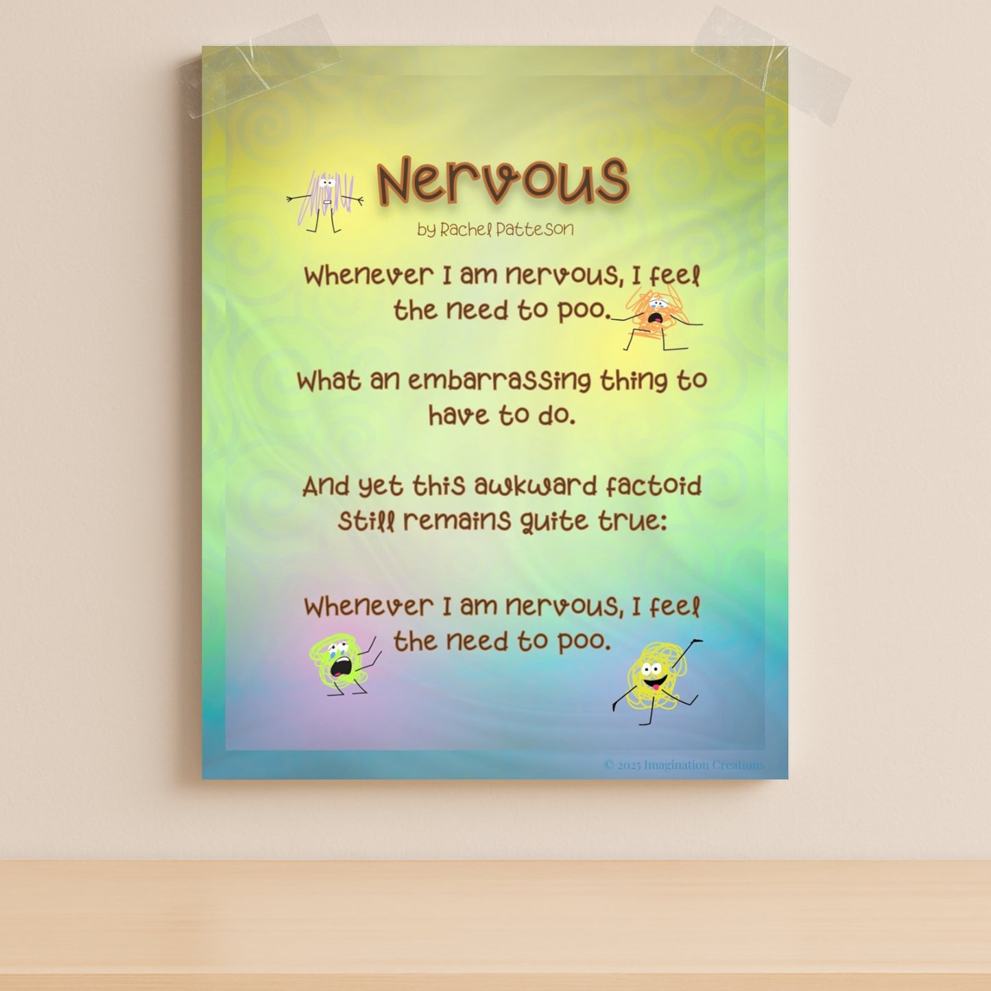 Nervous – A Funny Children’s Poem About Feelings | Printable Kids’ Wall Art