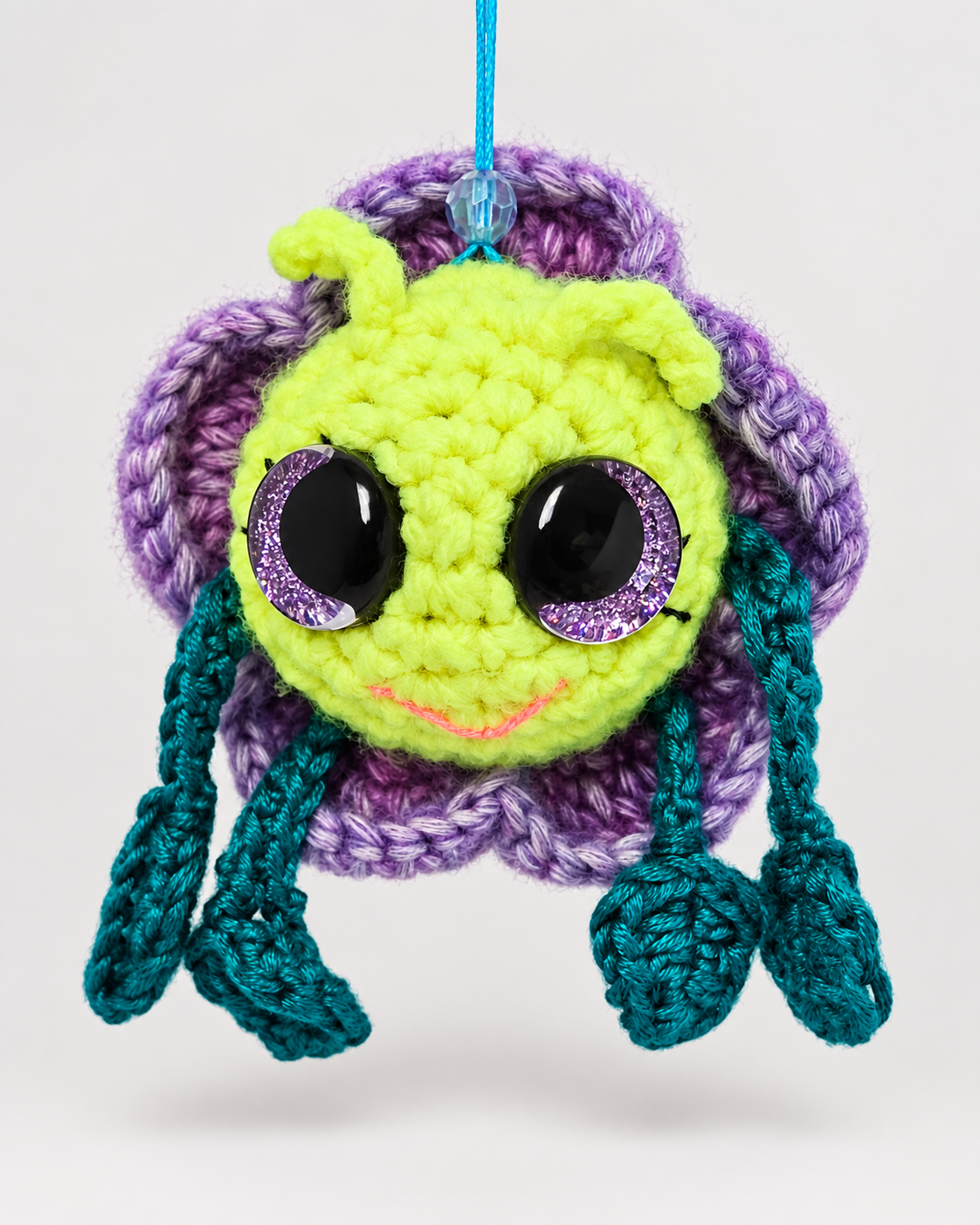 Pitalian the alien crochet decorative keepsake isolated on a clean background.